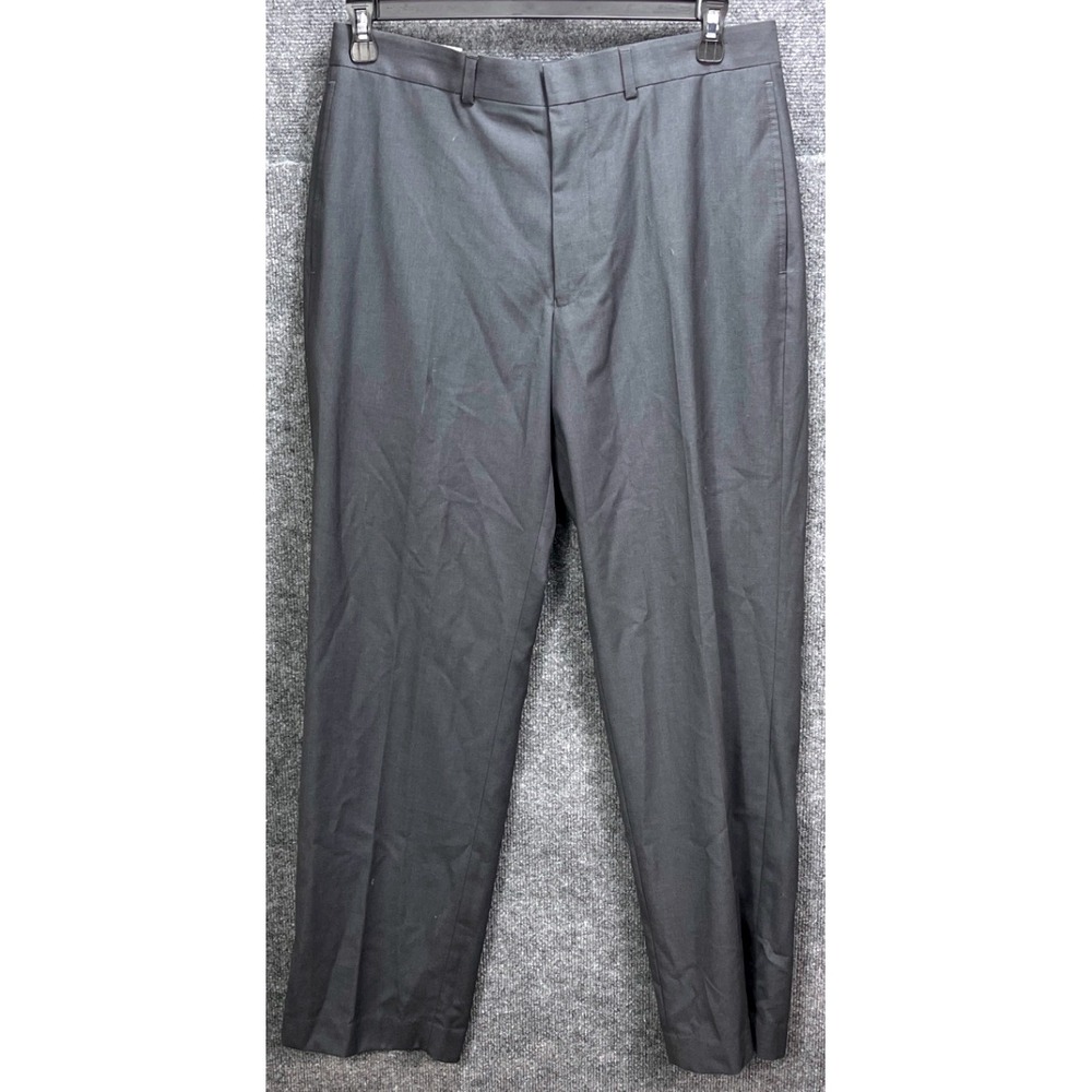 NWT Geoffrey Beene‎ Dress Pants Gray Flat Front Career Office 34x32